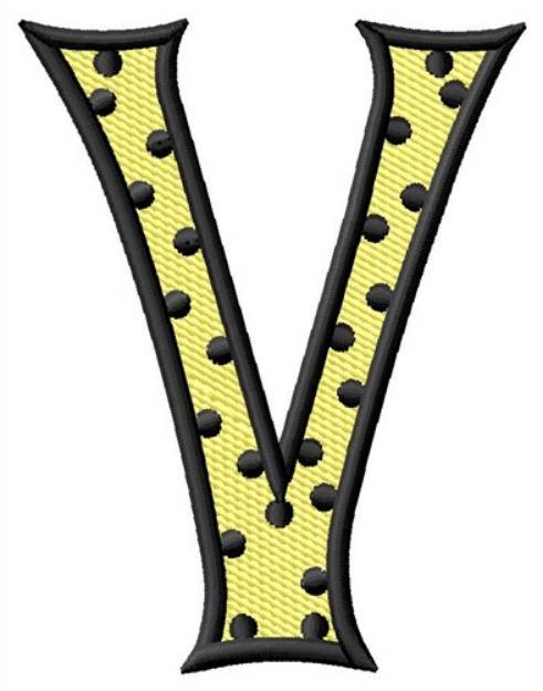 Picture of Polka Dot Letter V Machine Embroidery Design