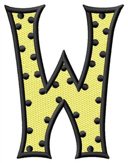 Picture of Polka Dot Letter W Machine Embroidery Design
