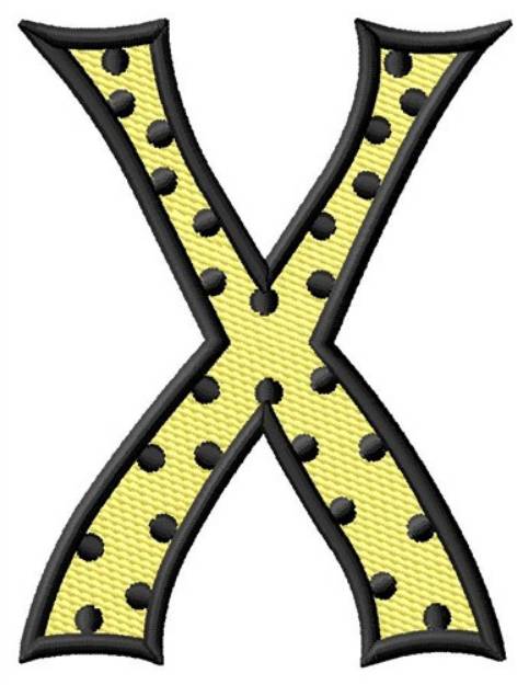 Picture of Polka Dot Letter X Machine Embroidery Design