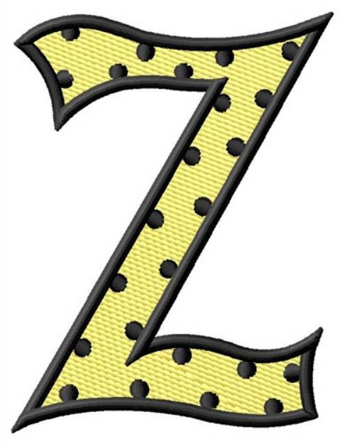 Picture of Polka Dot Letter Z Machine Embroidery Design