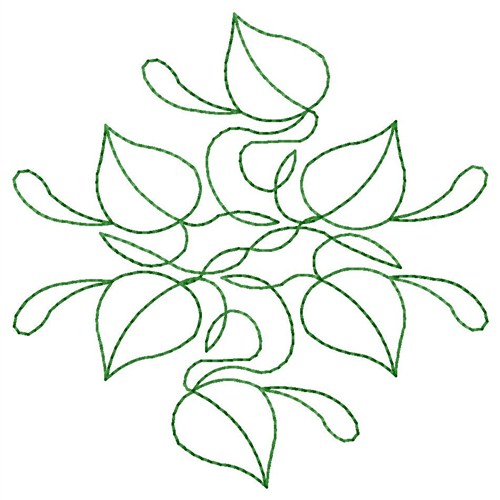 Leafy Swirls Machine Embroidery Design