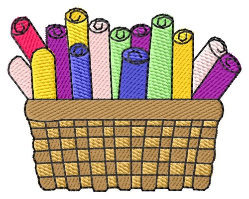 Basket Of Fabric Machine Embroidery Design