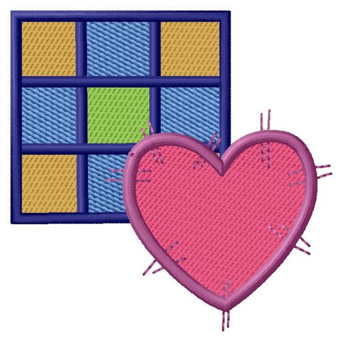 Heart Square Machine Embroidery Design