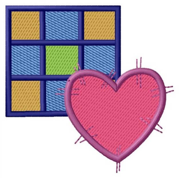 Picture of Heart Square Machine Embroidery Design
