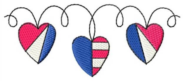 Picture of Patriotic Hearts Machine Embroidery Design