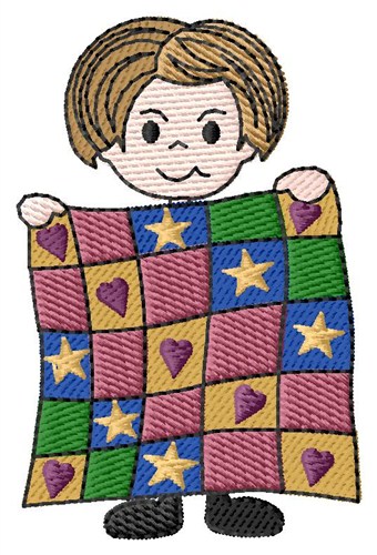 Girl With Quilt Machine Embroidery Design