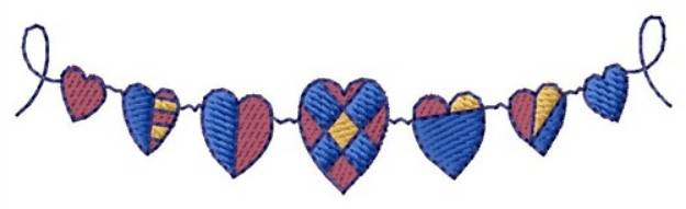 Picture of Row Of Hearts Machine Embroidery Design