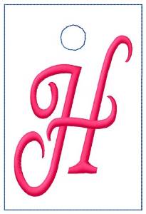 Picture of Luggage Tag H Machine Embroidery Design