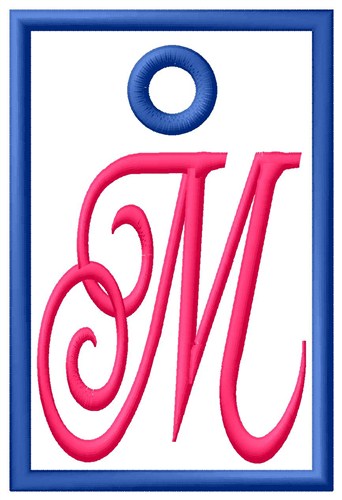 M with Border Machine Embroidery Design