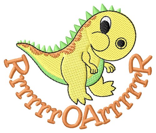 Dinosaur Roar Machine Embroidery Design
