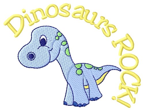 Dinosaurs Rock Machine Embroidery Design