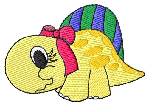 Girl Dinosaur Machine Embroidery Design