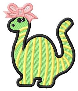 Picture of Dinosaur With Bow Machine Embroidery Design