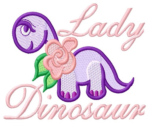 Lady Dinosaur Machine Embroidery Design