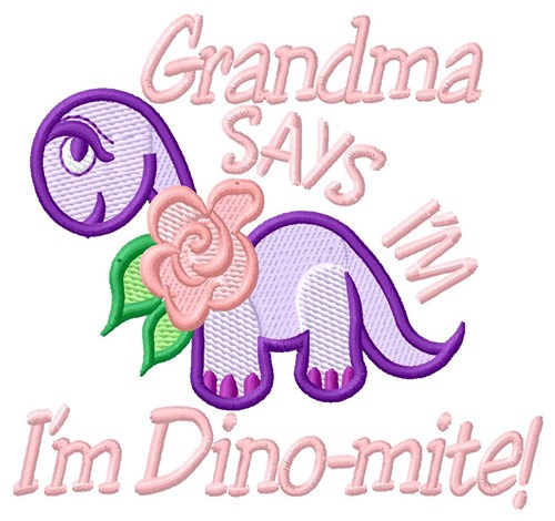 Grandma Dino-mite Machine Embroidery Design