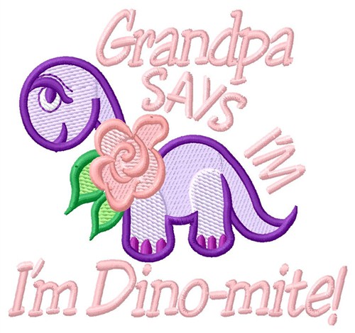 Grandpa Dino-mite Machine Embroidery Design