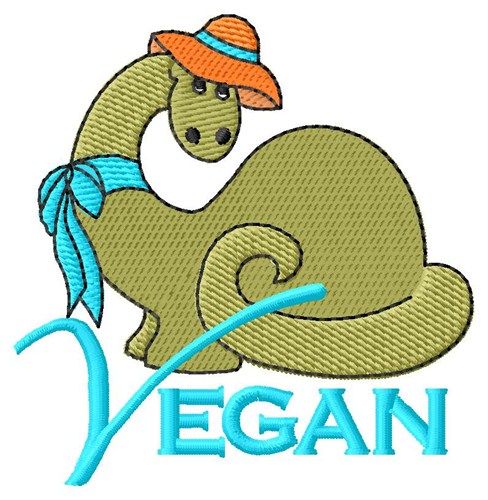 Vegan Dinosaur Machine Embroidery Design