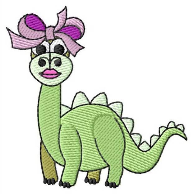 Picture of Girl Dinosaur Machine Embroidery Design