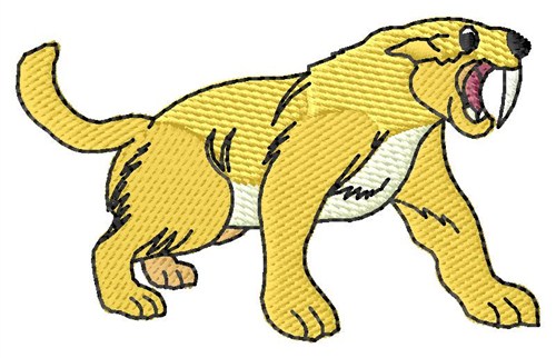 Saber Toothed Cat Machine Embroidery Design