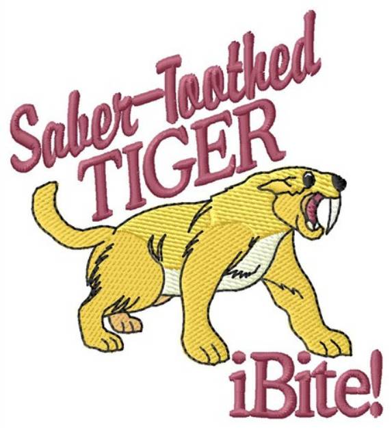 Picture of Saber Toothed Tiger Bites Machine Embroidery Design