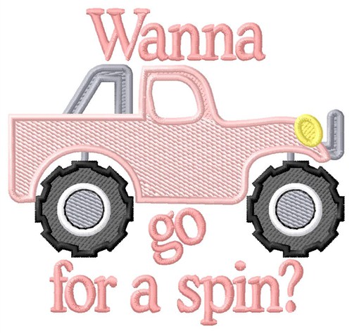 Wanna Go For A Spin Machine Embroidery Design