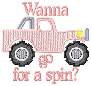 Picture of Wanna Go For A Spin Machine Embroidery Design