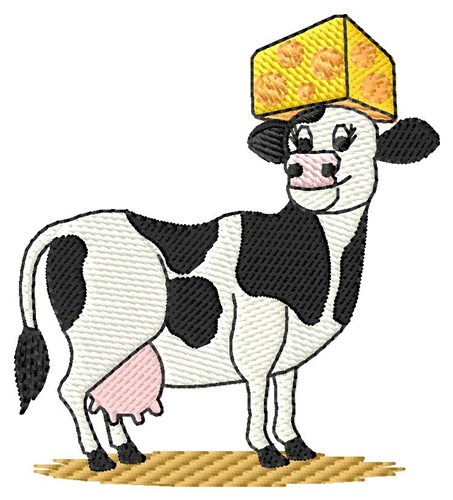 Cow With Cheese Machine Embroidery Design