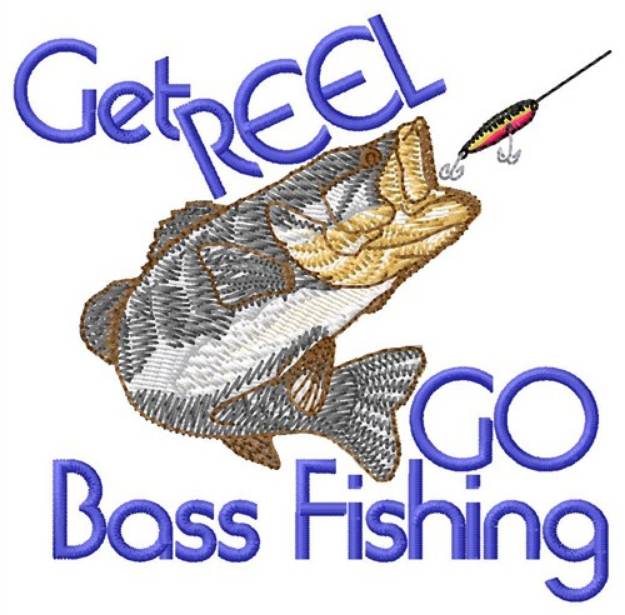 Picture of Go Bass Fishing Machine Embroidery Design