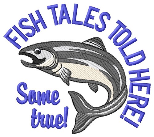 Fish Tales Told Here Machine Embroidery Design