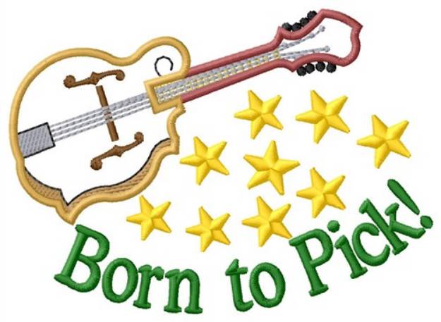 Picture of Mandolin Born To Pick Machine Embroidery Design