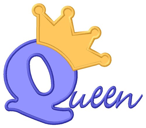 Queen Applique Machine Embroidery Design