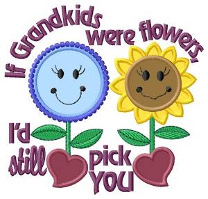 Picture of Grandkids Were Flowers Machine Embroidery Design