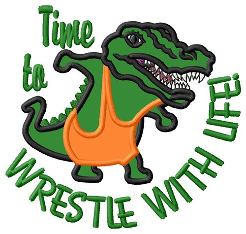 Wrestling Gator Machine Embroidery Design
