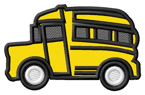 Applique School Bus Machine Embroidery Design