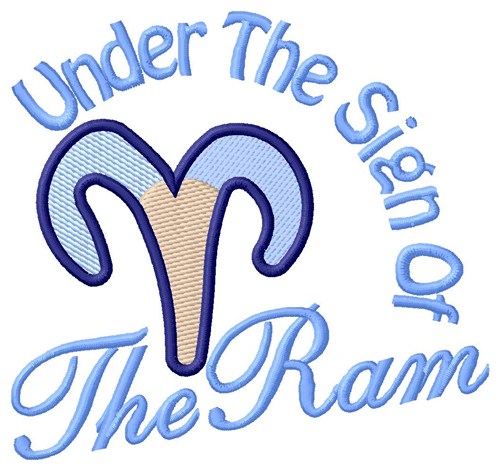 Under The Ram Sign Machine Embroidery Design
