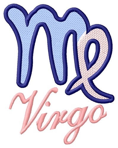 Virgo Zodiac Sign Machine Embroidery Design