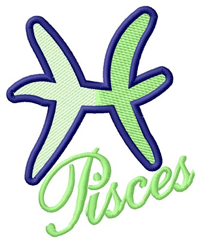 Pisces Zodiac Sign Machine Embroidery Design