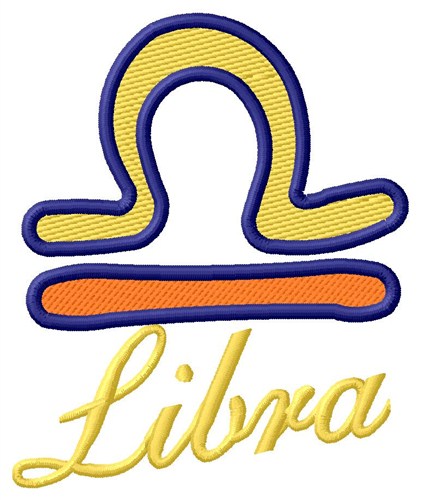 Libra Zodiac Sign Machine Embroidery Design