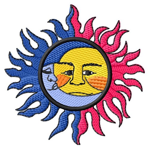Sun and Moon Machine Embroidery Design