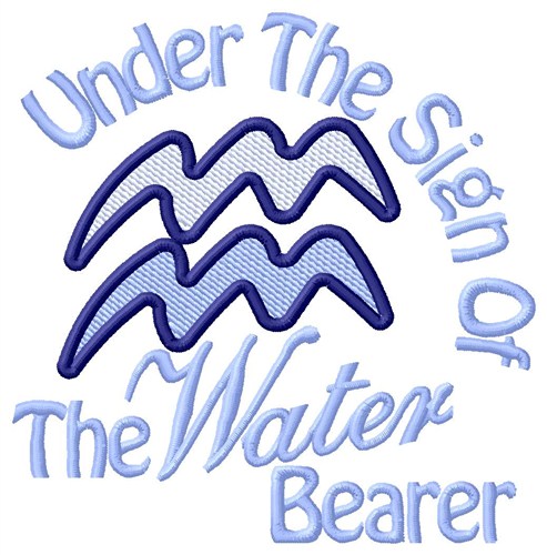 Sign Of The Water Bearer Machine Embroidery Design