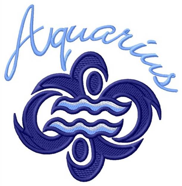 Picture of Aquarius Zodiac Sign Machine Embroidery Design