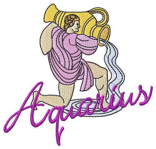 Aquarius Man Zodiac Machine Embroidery Design