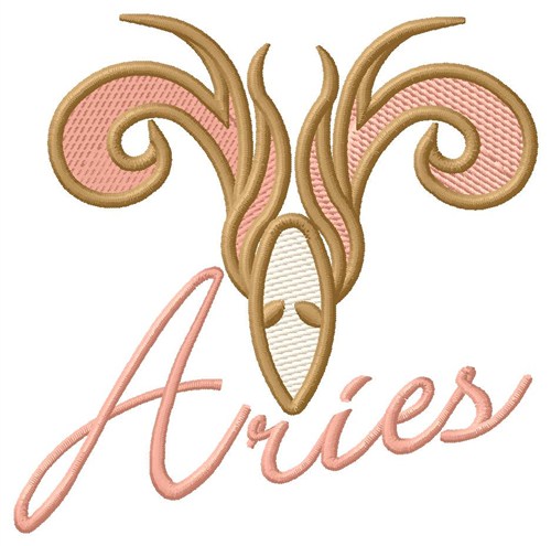 Aries Zodiac Sign Machine Embroidery Design