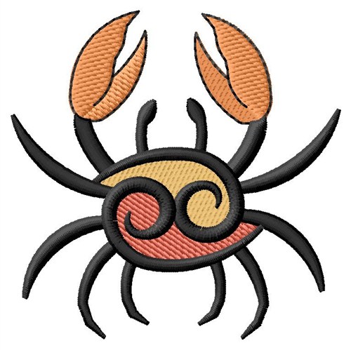 Crab Cancer Zodiac Machine Embroidery Design