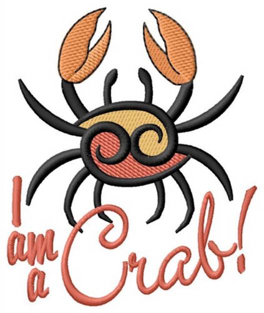 Picture of I Am A Crab Machine Embroidery Design