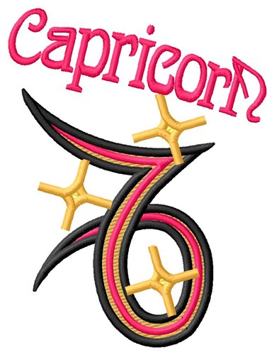 Capricorn Zodiac Machine Embroidery Design