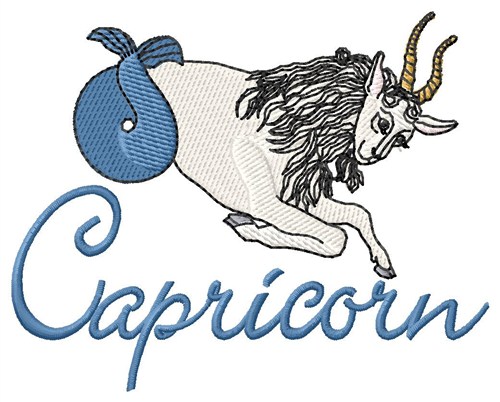 Capricorn Sea Goat Machine Embroidery Design