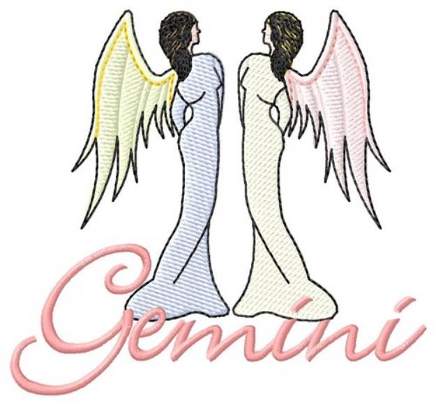 Picture of Gemini Twins Zodiac Machine Embroidery Design