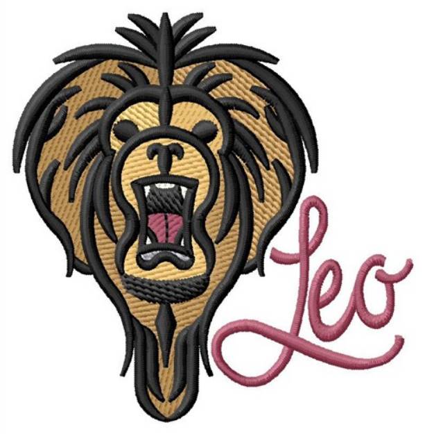 Picture of Leo Lion Head Machine Embroidery Design