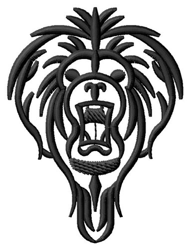 Leo Lion Outline Machine Embroidery Design